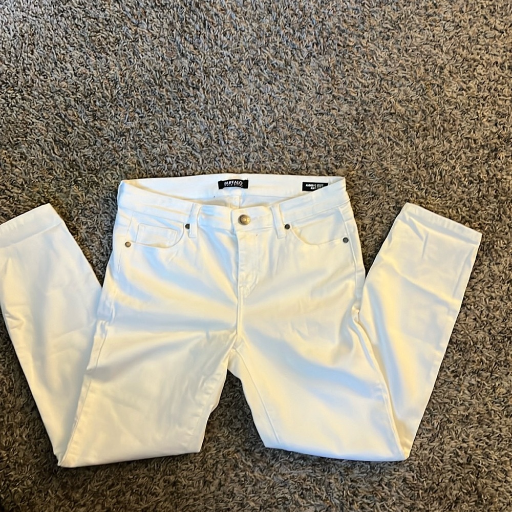 Ladies white denim jeans